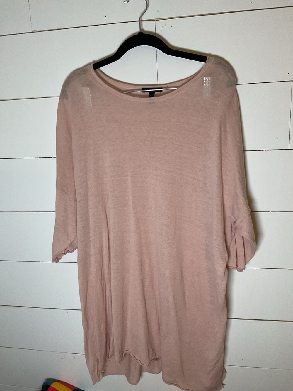 Eileen Fisher Linen Cotton Blend Top/Tunic Size XL Light Pink